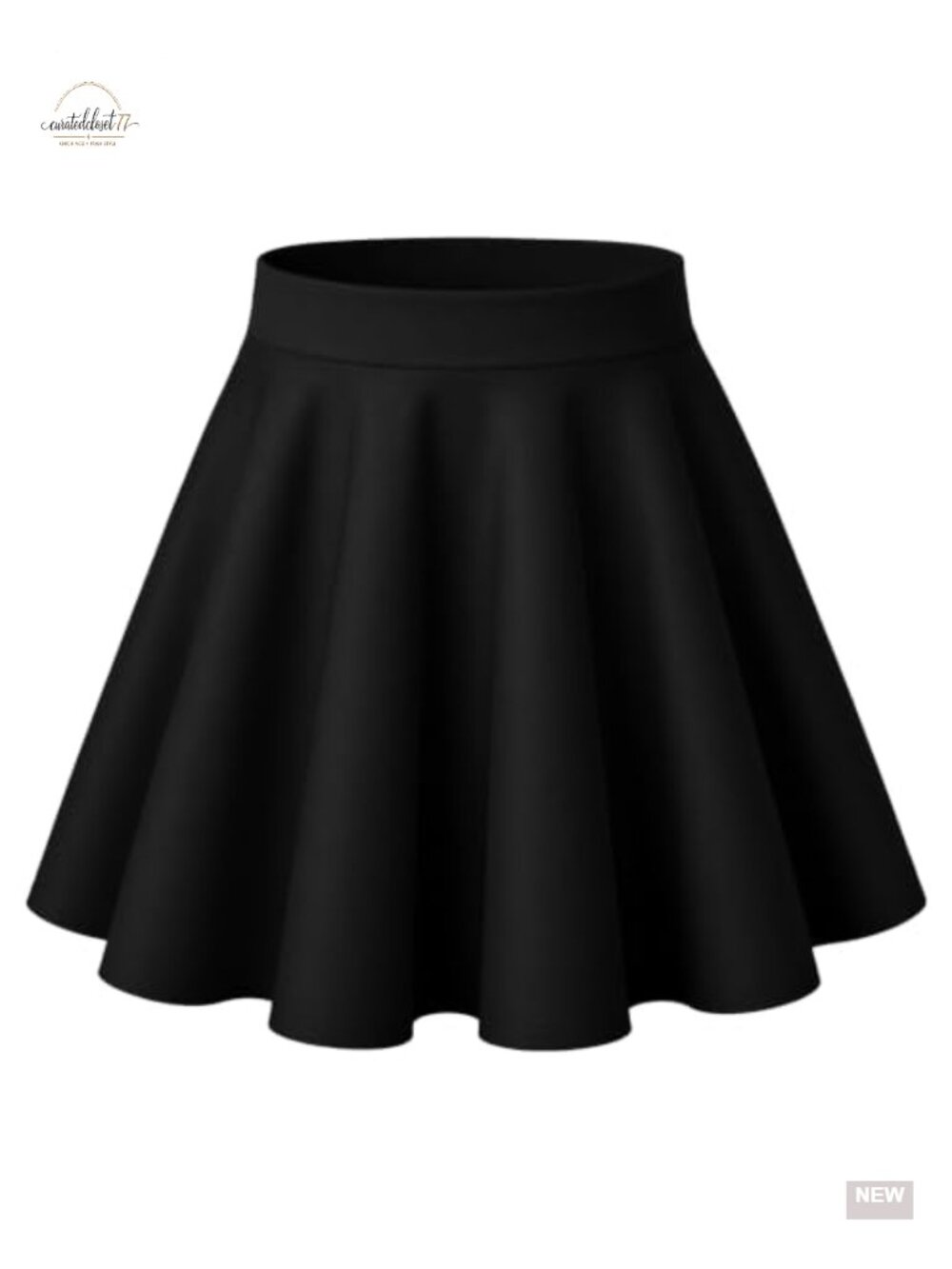 Women's Pleated Mini Skater Skirt Stretchy High Waist A-Line Flared Casual